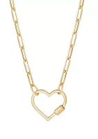 Open Heart Necklace in 10K Yellow Gold