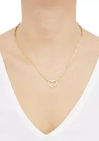 Open Heart Necklace in 10K Yellow Gold