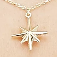 Multi Star Drop Necklace in 10K Yellow Gold