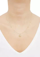 Multi Star Drop Necklace in 10K Yellow Gold