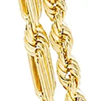 Layered Hollow Rope Necklace in 10K Yellow Gold