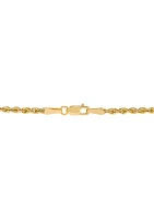 Layered Hollow Rope Necklace in 10K Yellow Gold