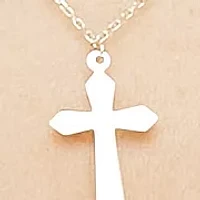 Cross and Disk Dangle Necklace in 10K Yellow Gold