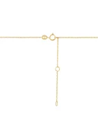 Cross with Beads Station Necklace in 10K Yellow Gold