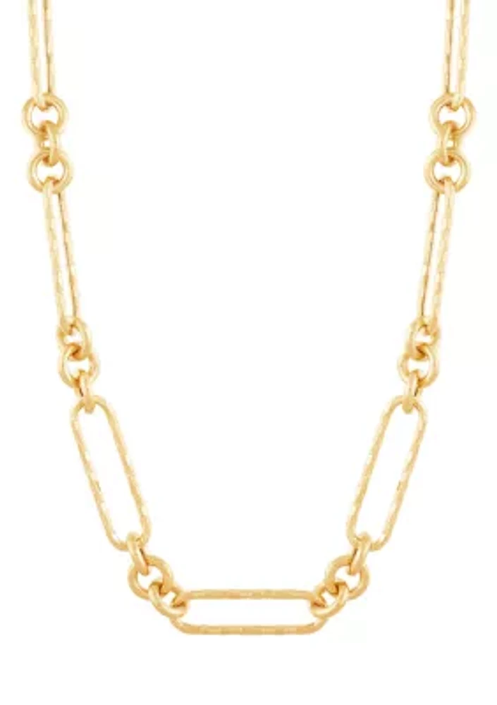 Paperclip Chain Necklace in 10K Yellow Gold