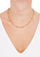 Paperclip Chain Necklace in 10K Yellow Gold