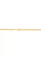 Alternate Hollow Rope and Paperclip Necklace in 10K Yellow Gold