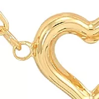 Open Heart Station Necklace in 10K Yellow Gold