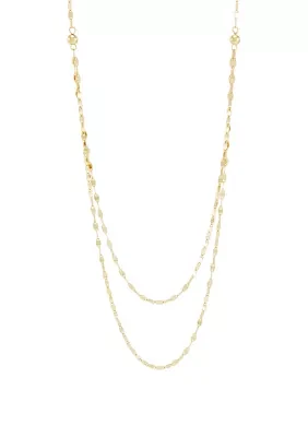 Layered Mirror Necklace in 10K Yellow Gold