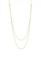 Layered Mirror Necklace in 10K Yellow Gold