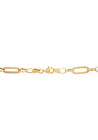 Hollow Alternate Link Bar Pendant Necklace in 10K Yellow Gold