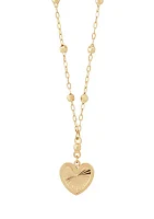 Heart Dangle Necklace in 10K Yellow Gold