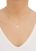 Heart Dangle Necklace in 10K Yellow Gold