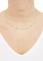 Tube Bar Station Necklace in 10K Yellow Gold