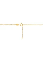 Tube Bar Station Necklace in 10K Yellow Gold