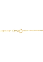 Mirror Twist Lariat Necklace in 10K Yellow Gold