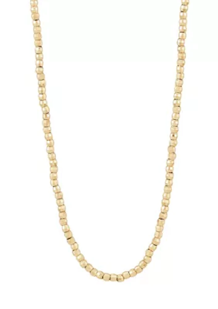 1.5 Millimeter Beads Chain Necklace in 10K Yellow Gold