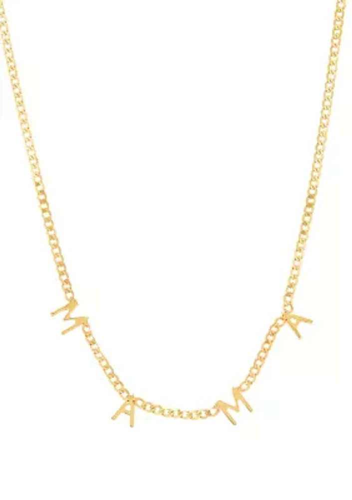 Mama Station Necklace in 10K Yellow Gold