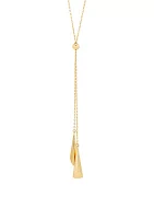 Long Triangle Drop Necklace in 10K Yellow Gold