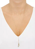 Long Triangle Drop Necklace in 10K Yellow Gold