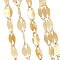 Solid Layered Mirror Necklace in 10K Yellow Gold