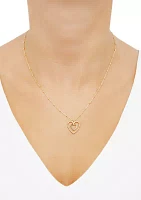 Beaded Heart Necklace in 10K Yellow Gold