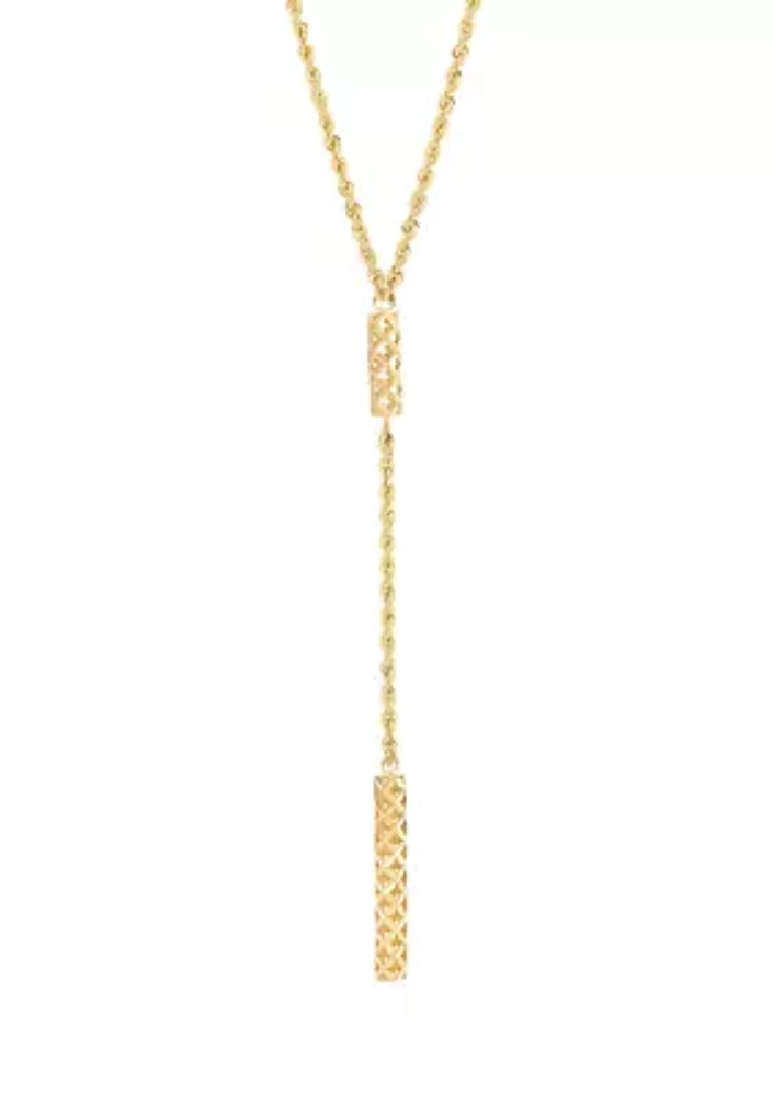 Bar Lariat Necklace in 10K Yellow Gold