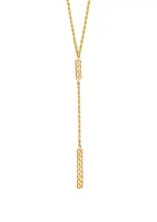 Bar Lariat Necklace in 10K Yellow Gold