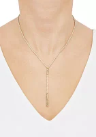 Bar Lariat Necklace in 10K Yellow Gold