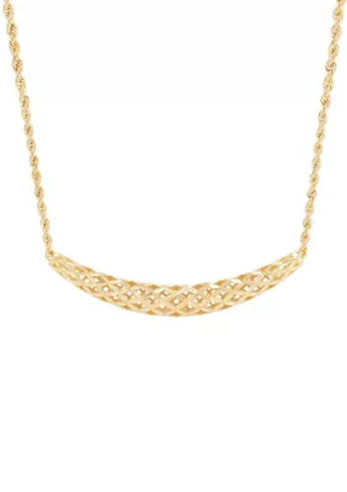 Curve Bar Necklace in 10K Yellow Gold