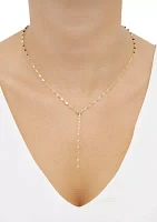 Mirror Chain Lariat Necklace in 10K Yellow Gold