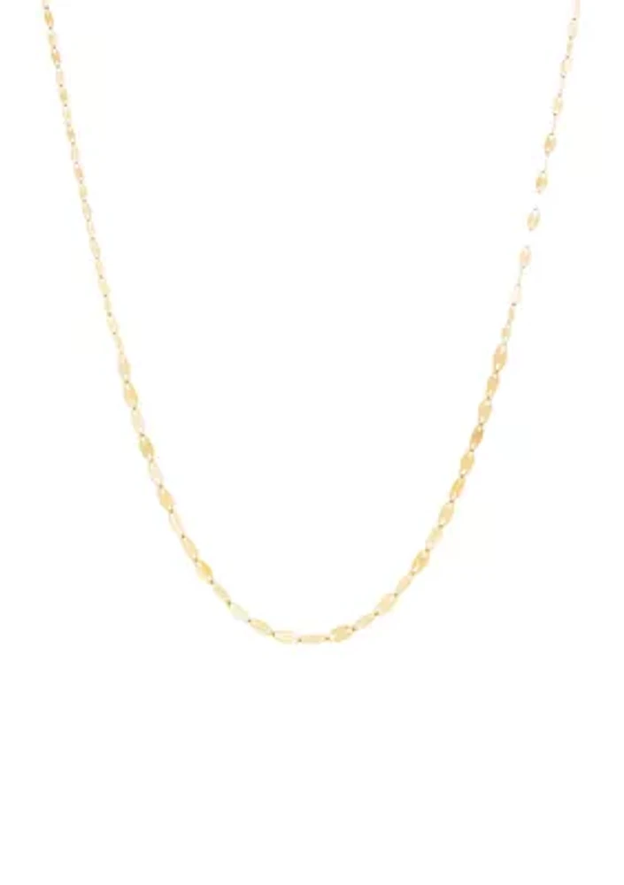 Guaduated Mirror Chain Necklace in 10K Yellow Gold