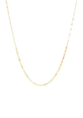 Guaduated Mirror Chain Necklace in 10K Yellow Gold