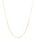 Guaduated Mirror Chain Necklace in 10K Yellow Gold