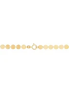 Disk Station Necklace in 10K Yellow Gold