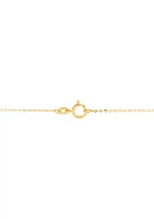 Cross Pendant Rolo Chain Necklace in 10K Yellow and White Gold