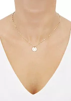 Hamsa Coin Necklace in 10K Yellow Gold