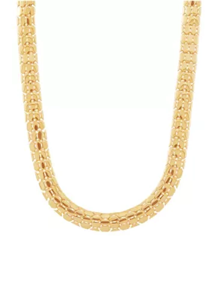 Hollow Popcorn Design Necklace in 10K Yellow Gold