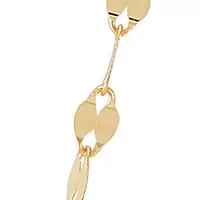 Two Heart Interlock Mirror Chain Necklace in 10K Yellow Gold