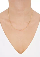 Circle Charm Hollow Paperclip Chain Necklace in 10K Yellow Gold