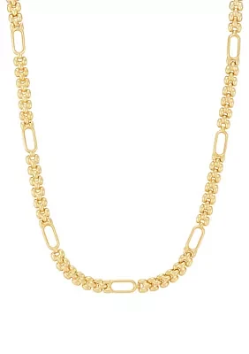 Alternate Panther and Oval Link Chain in 10K Yellow Gold