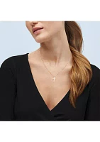 Cross on Open Heart Chain Necklace in 10K Yellow Gold