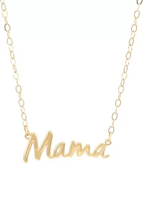 Mama Cable Chain Necklace in 10K Yellow Gold