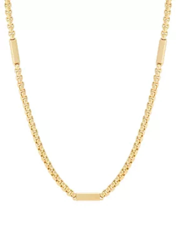 Bar Station on Chain in 10K Yellow Gold