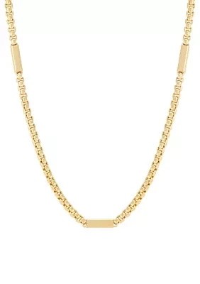 Bar Station on Chain in 10K Yellow Gold