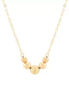 Graduate Beads on Cable Chain Necklace in 10K Yellow Gold