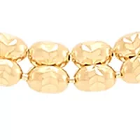 Triple Row Oval Bead Ice Chain in 10K Yellow Gold