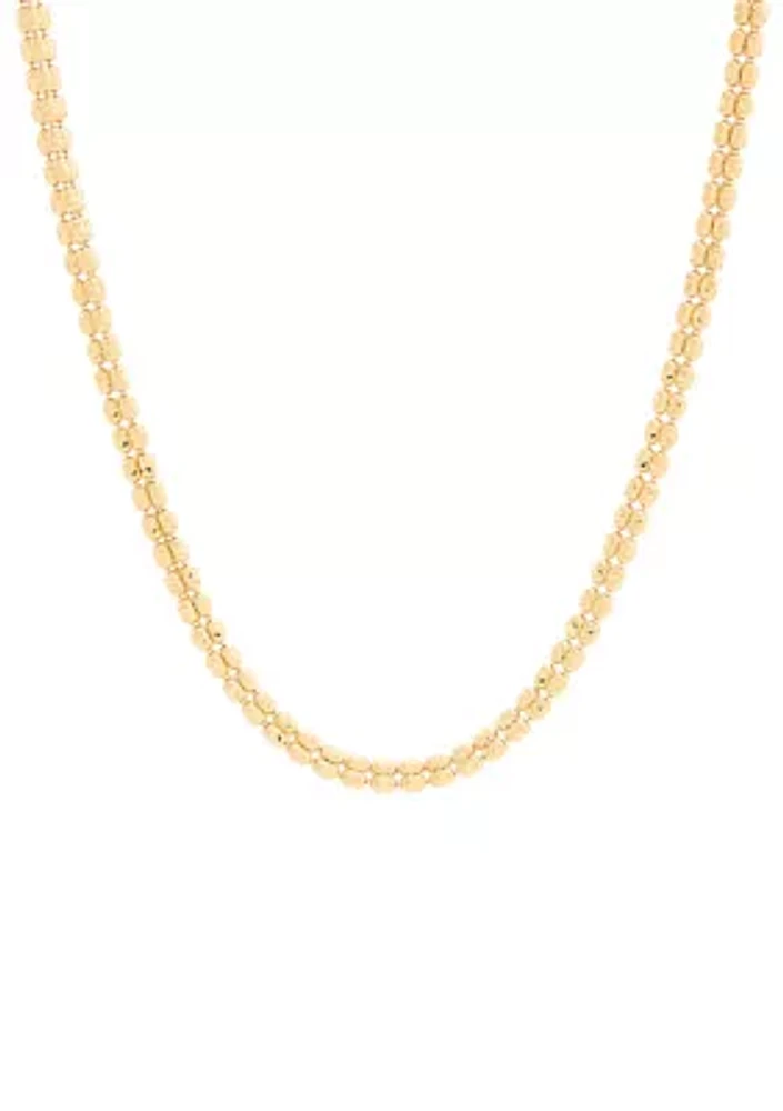 Triple Row Oval Bead Ice Chain in 10K Yellow Gold