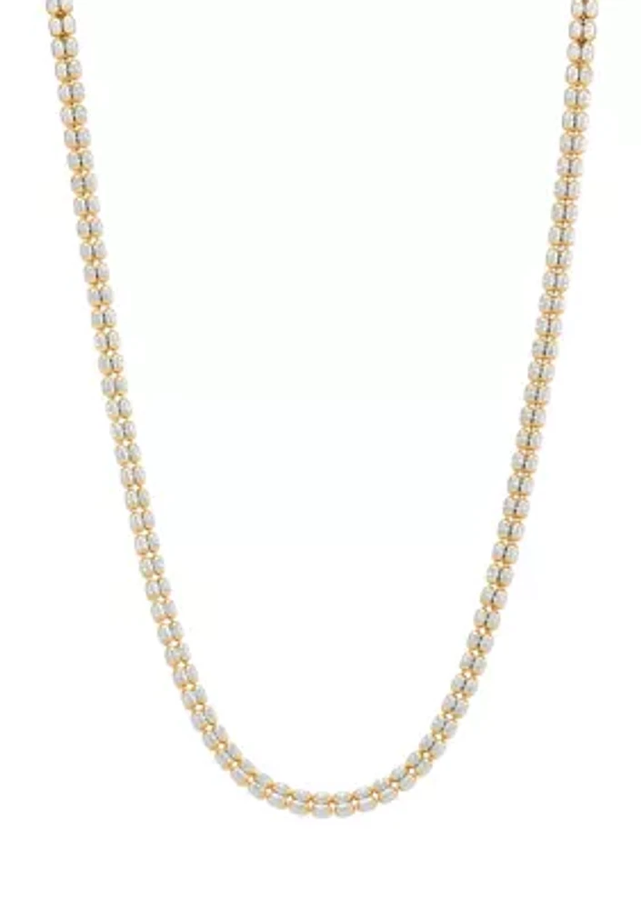 Triple Row Oval Bead Ice Chain in 10K Yellow Gold