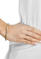 Twist Round Hinge Bangle Bracelet in 10K Yellow Gold